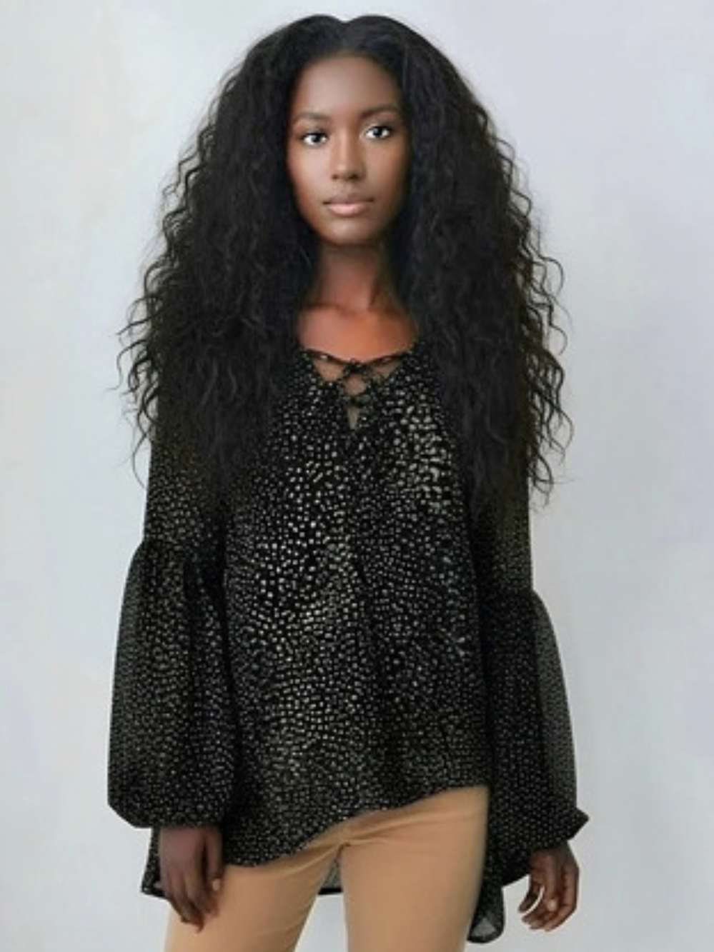 Women's Animal Print Peasant Blouse Black Brown By Together Gypsy Whimsical